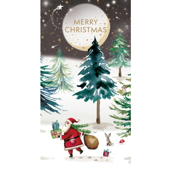 Santa in the Forest Christmas Money Wallet