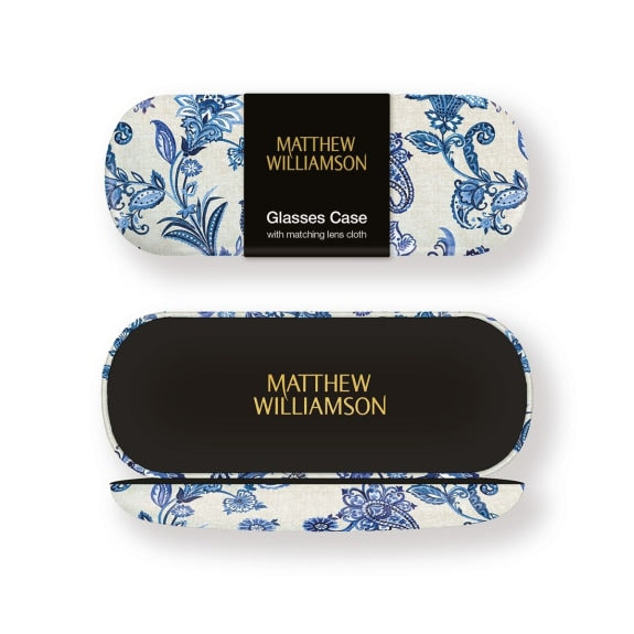 Glasses case with matching lens cloth by Matthew Williamson on a white background