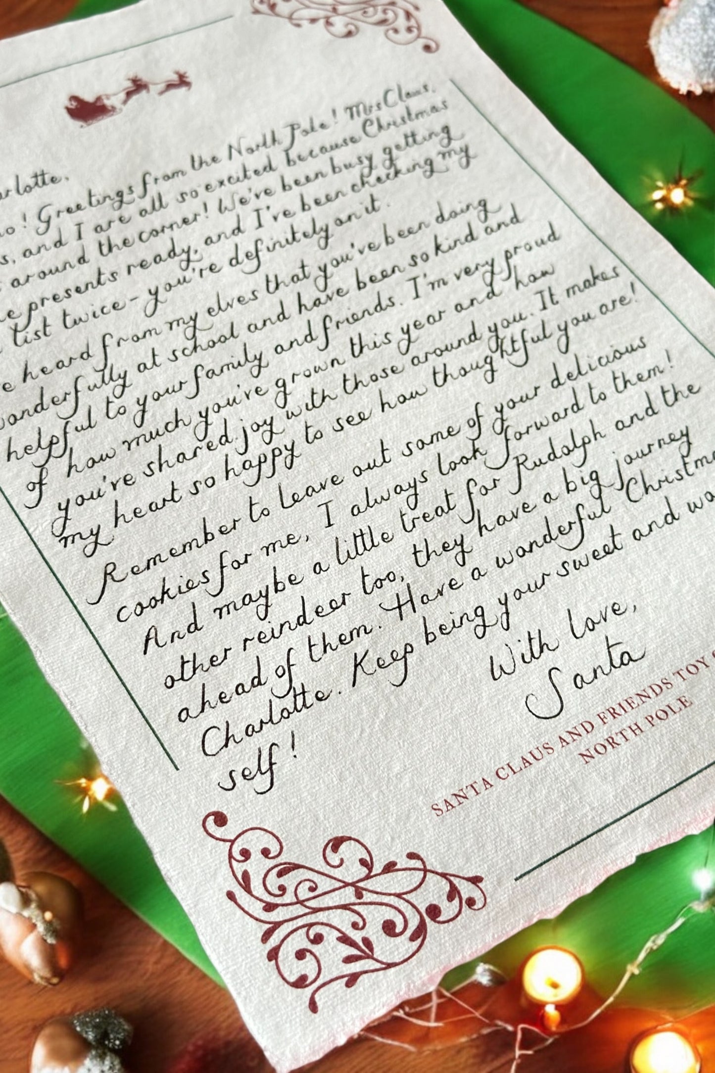 Unique Handwritten Santa Letter with Red Wax Seal
