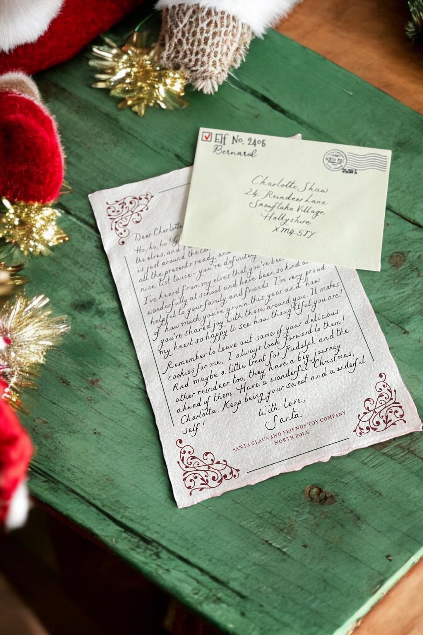 Unique Handwritten Santa Letter with Red Wax Seal