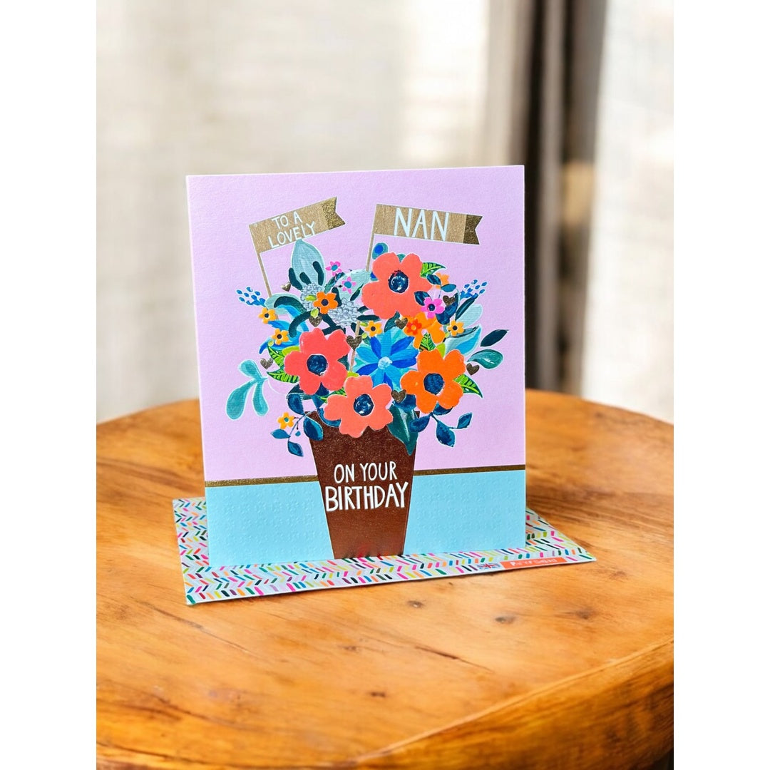 To a Lovely Nan – Floral Birthday Card
