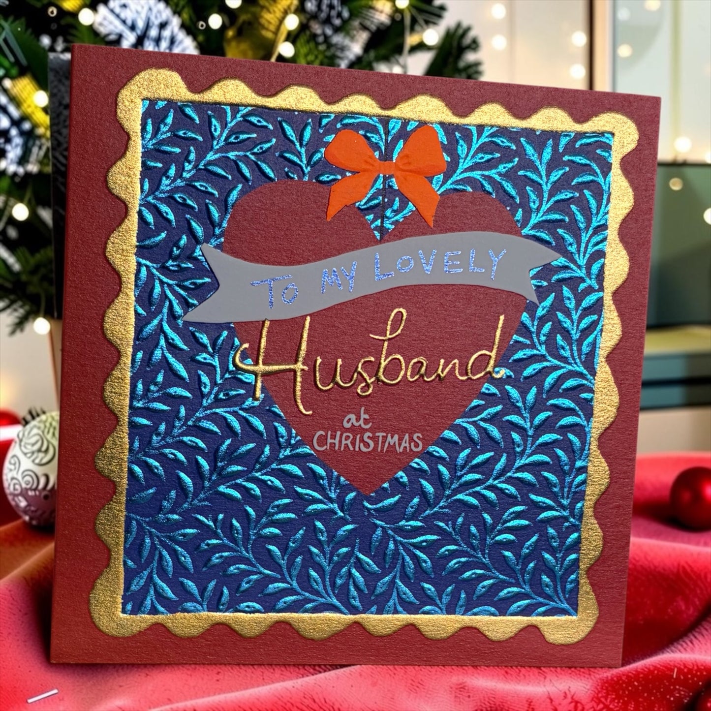 Lovely Husband Christmas Card – Foiled Heart