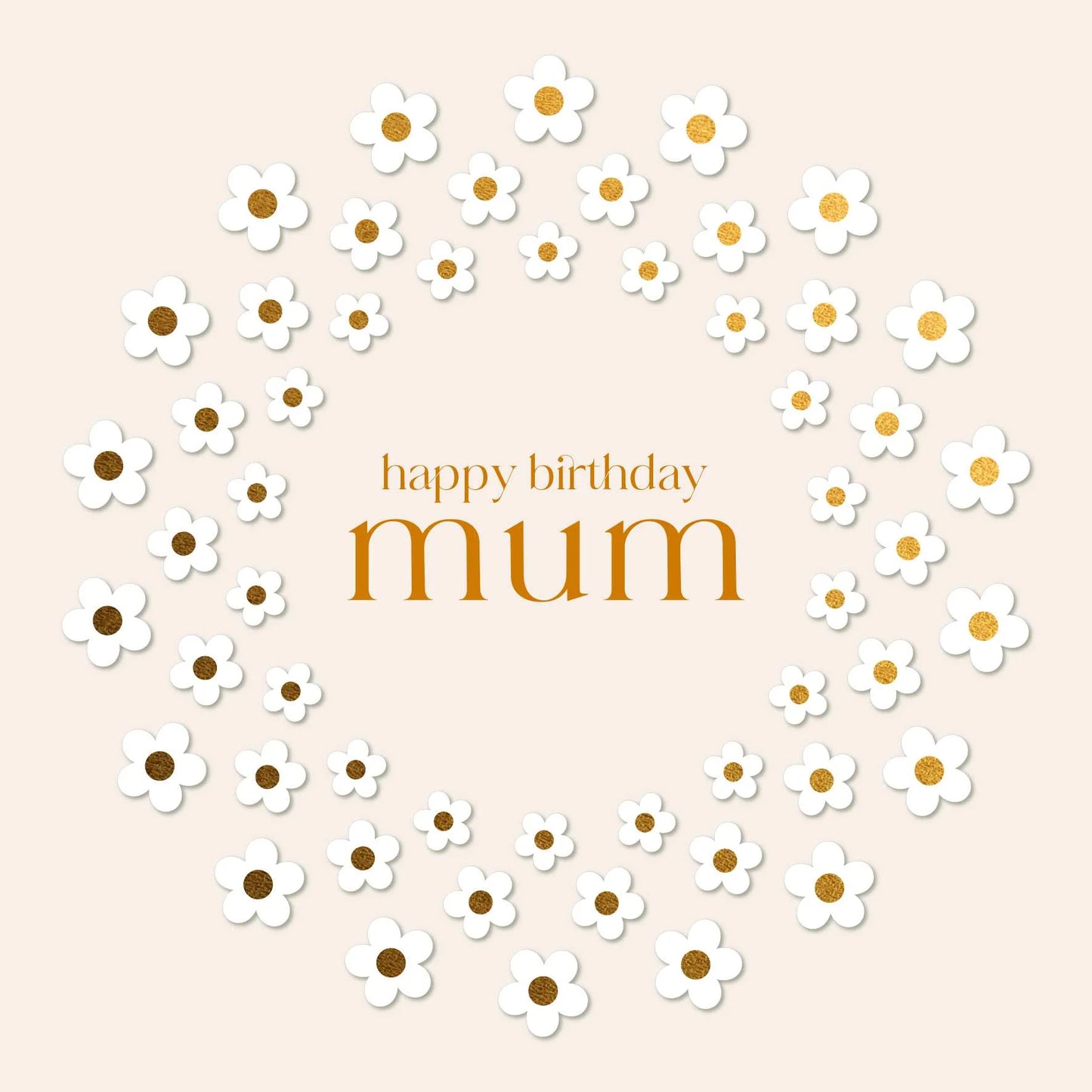 Happy Birthday Mum Flowered Card