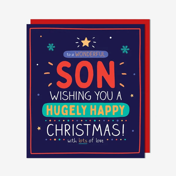 Son Hugely Happy Christmas Card