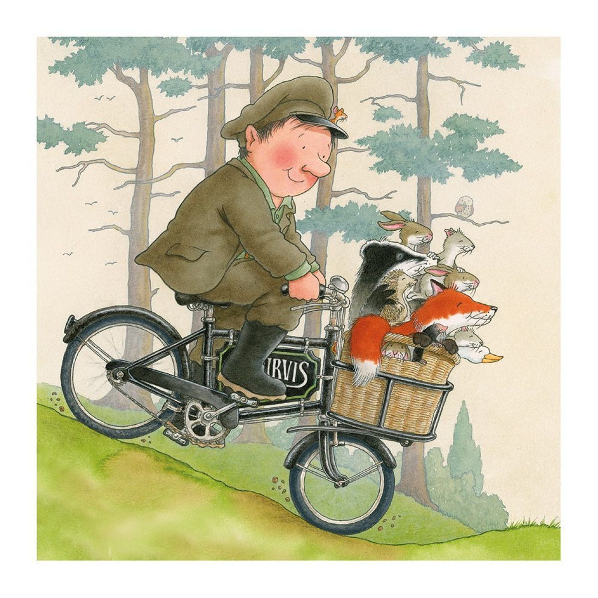 Percy The Park Keeper Going For a Bike Ride Card