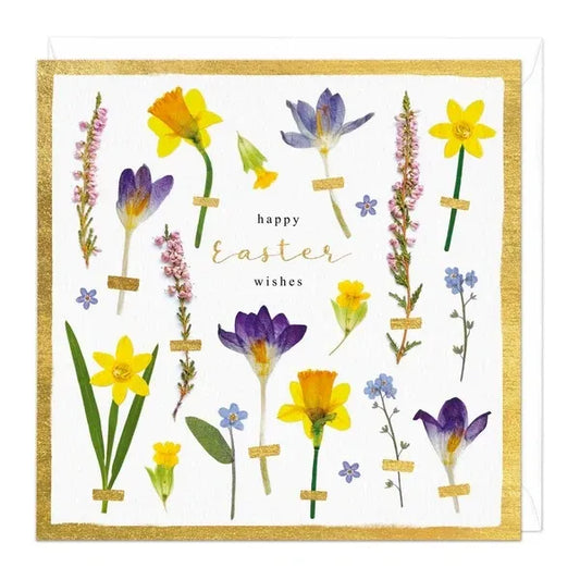 Happy Easter Wishes Pressed Flower Card image 0