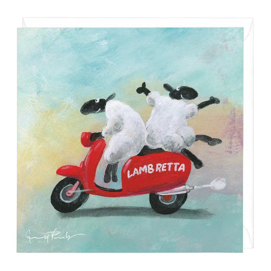 Lambretta and Sheep Humorous Card image 0