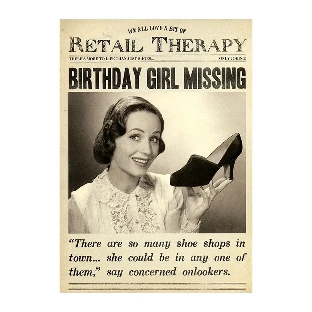 Retail Therapy Girl Missing Birthday Card image 0