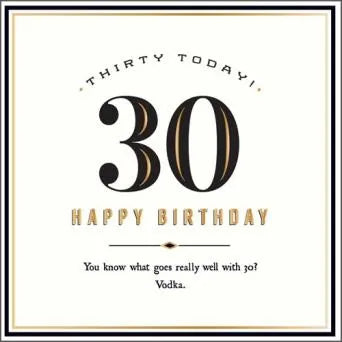 Thirty Today 30 Happy Birthday Greeting Card image 0