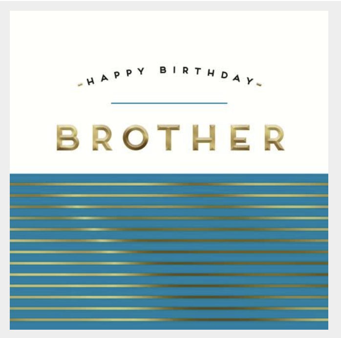 Brother Blue Stripes Birthday Card image 0