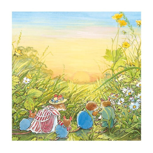 Brambly Hedge Sunset in the Meadow Greeting Card image 0