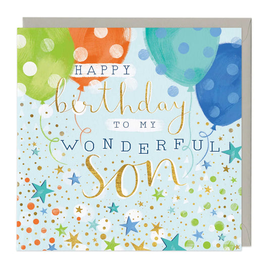 Stars and Confetti Son Birthday Card image 0