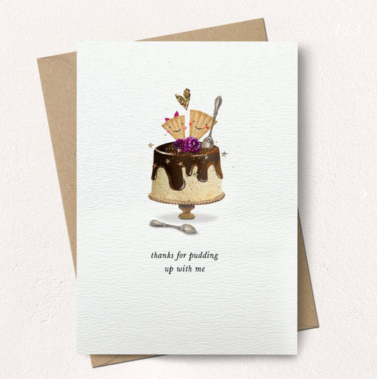 Thanks For Pudding Up With Me Love Card image 0