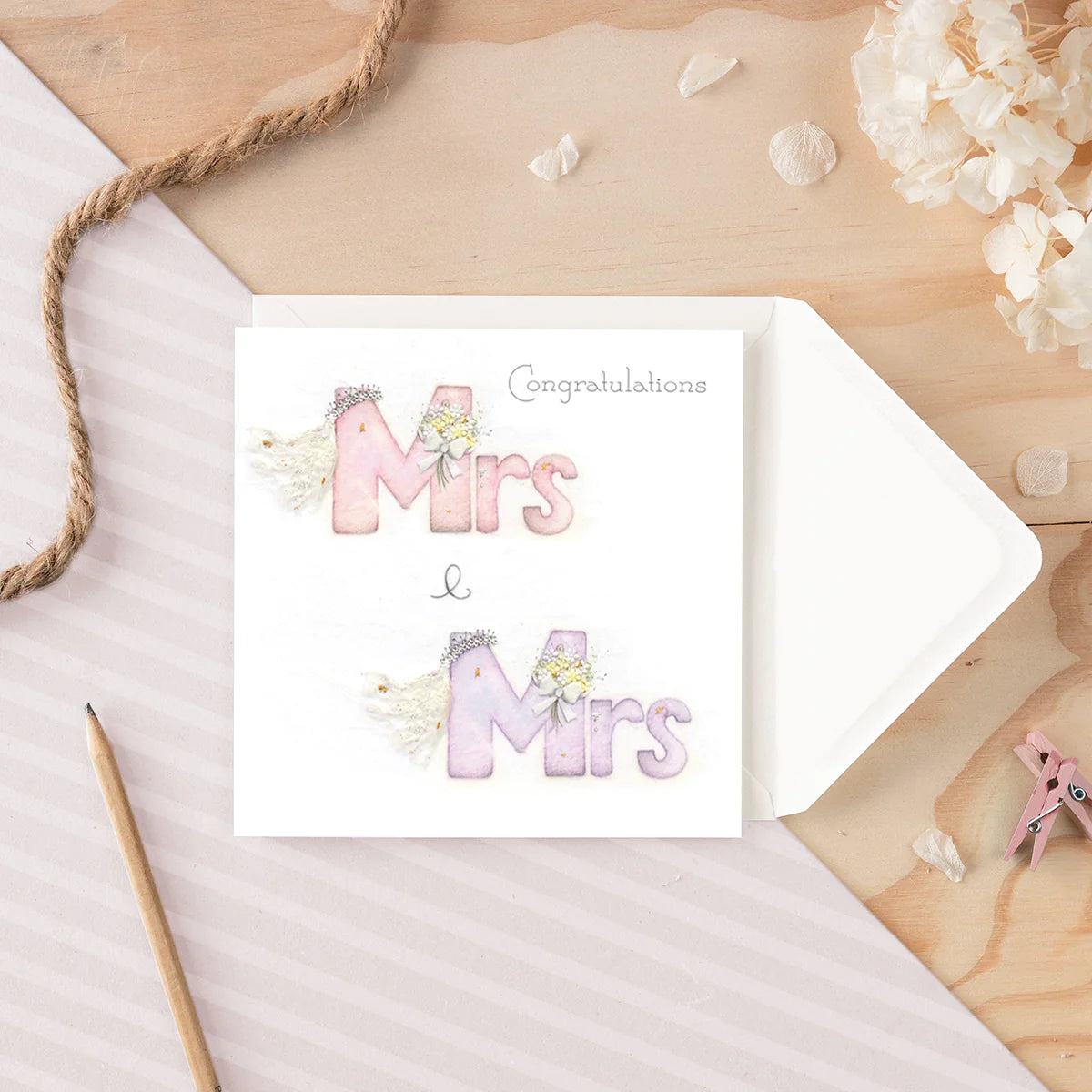 Mrs & Mrs Wedding Card image 1