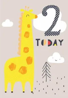 Giraffe 2 Today Birthday Card image 0