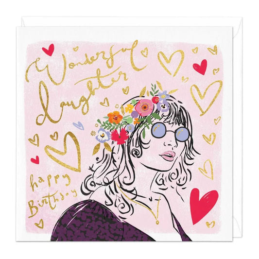 Hippy Girl Wonderful Daughter Greeting Card image 0