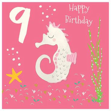 9th Birthday Seahorse Card image 0