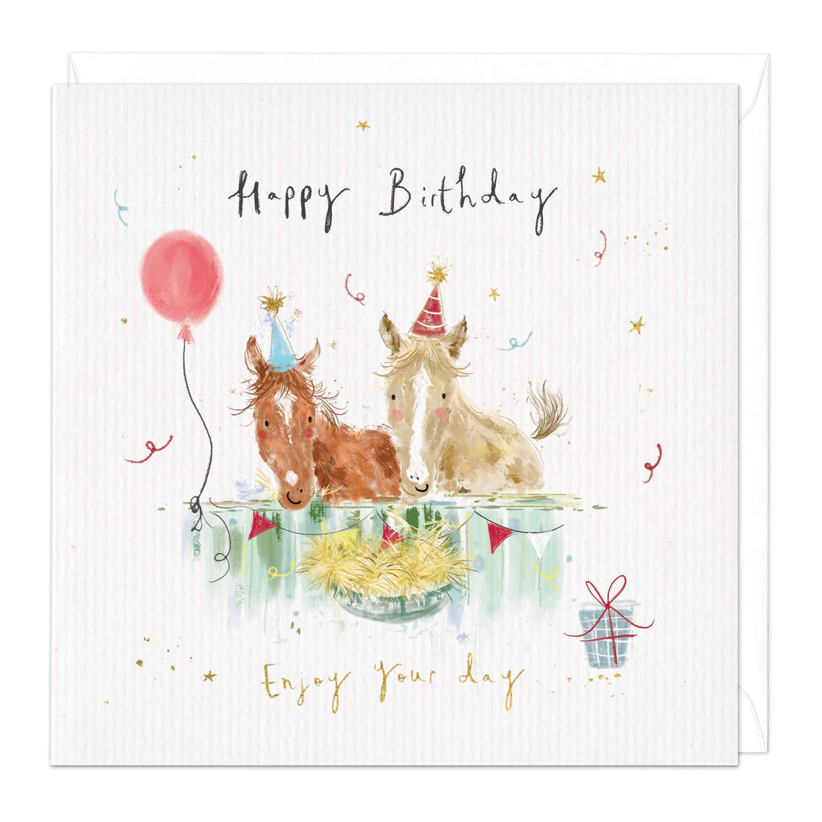 Horse's in Stable Birthday Card image 0