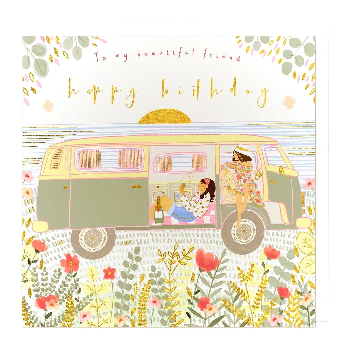 Beautiful Friend Camper Van Birthday Card image 0