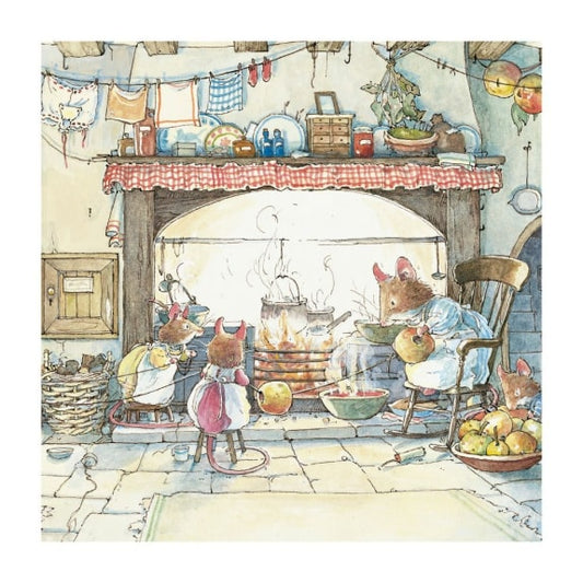 Brambly Hedge Kitchen at Crab Apple Cottage Greeting Card image 0