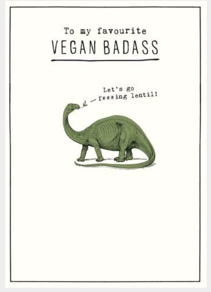 Vegan Badass Dinosaur Birthday Card image 0