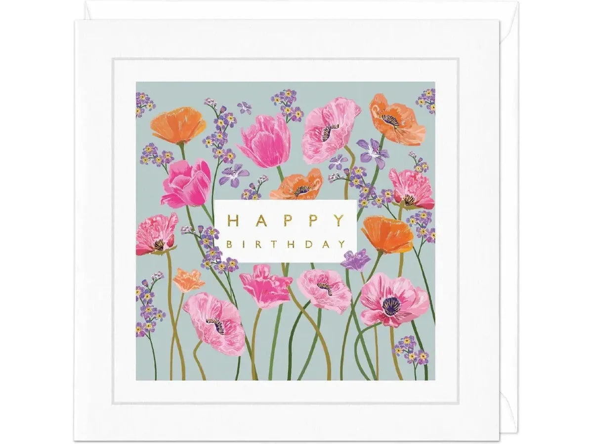 Happy Birthday Poppies Greeting Card image 0