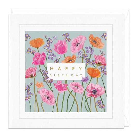 Happy Birthday Poppies Greeting Card image 0