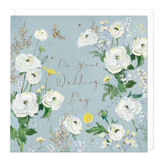 White Roses Wedding Card image 0