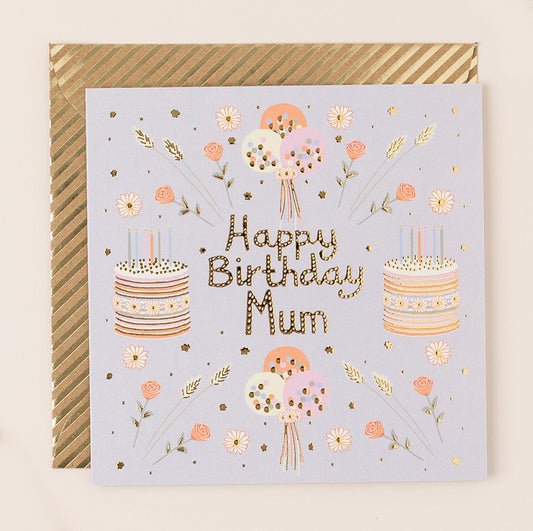 Gold Foiled Happy Birthday Mum Card image 0