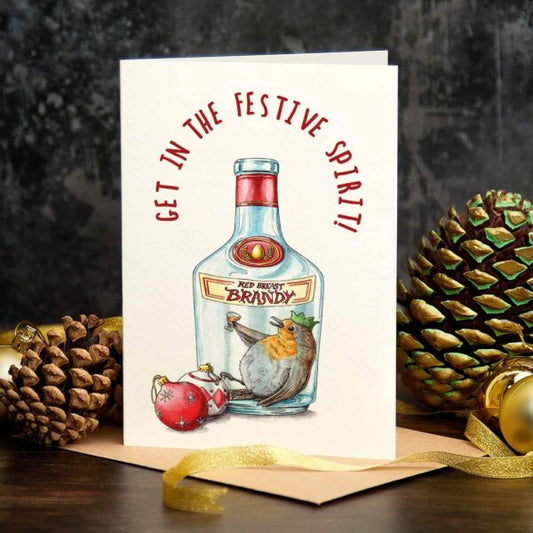 Robin Christmas Spirit Funny Christmas Card