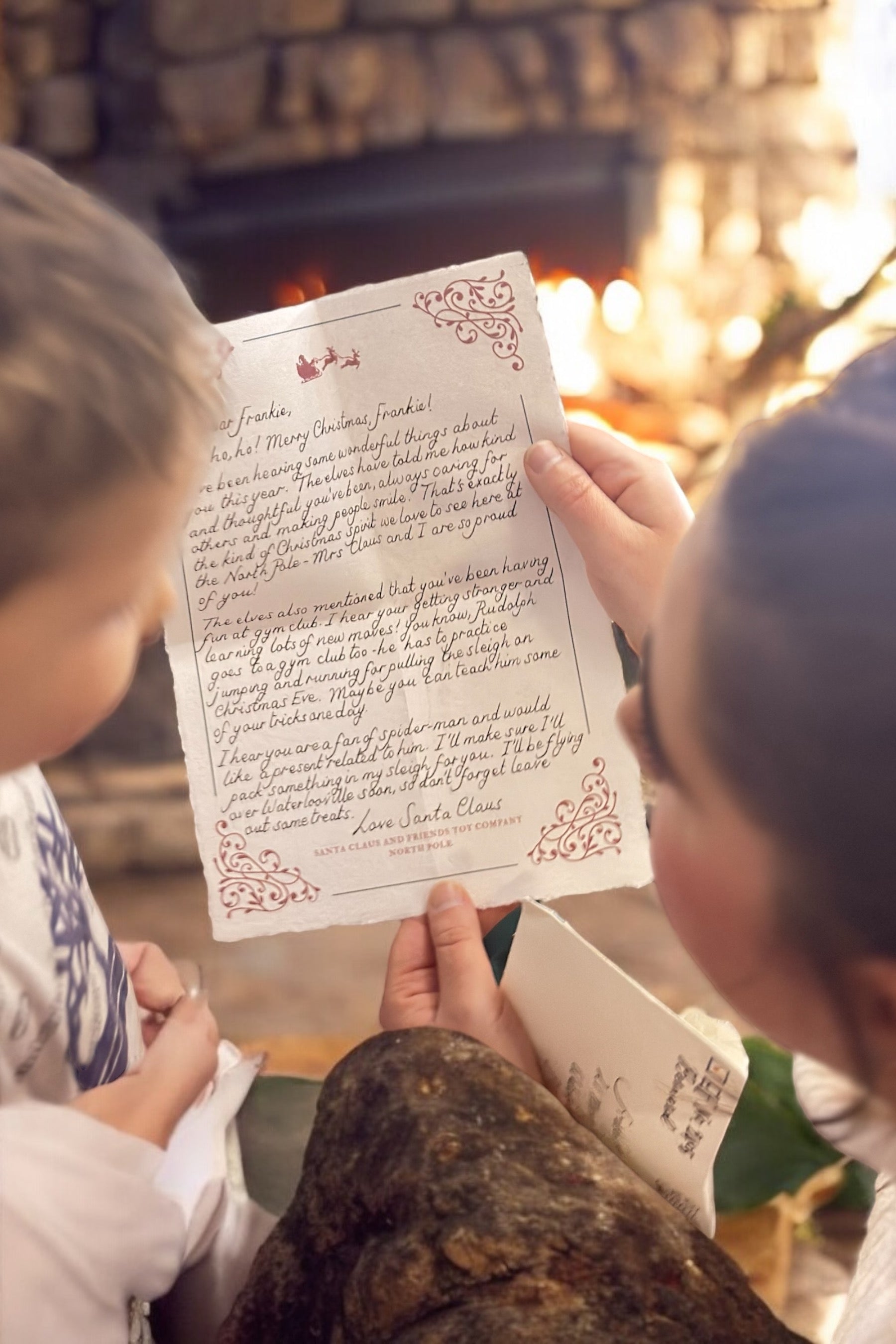 Boy reading Santa letter