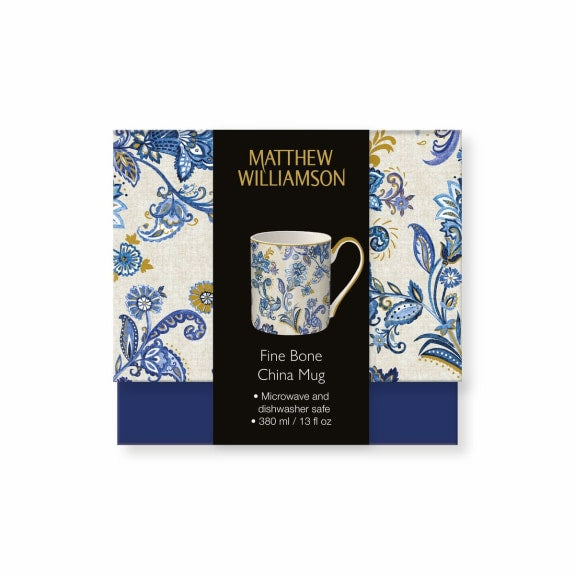 Paisley Blue Fine Bone China Mug