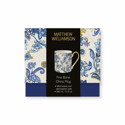 Paisley Blue Fine Bone China Mug