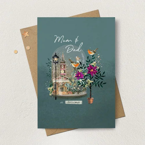 Mum & Dad Snow Globe Christmas Card