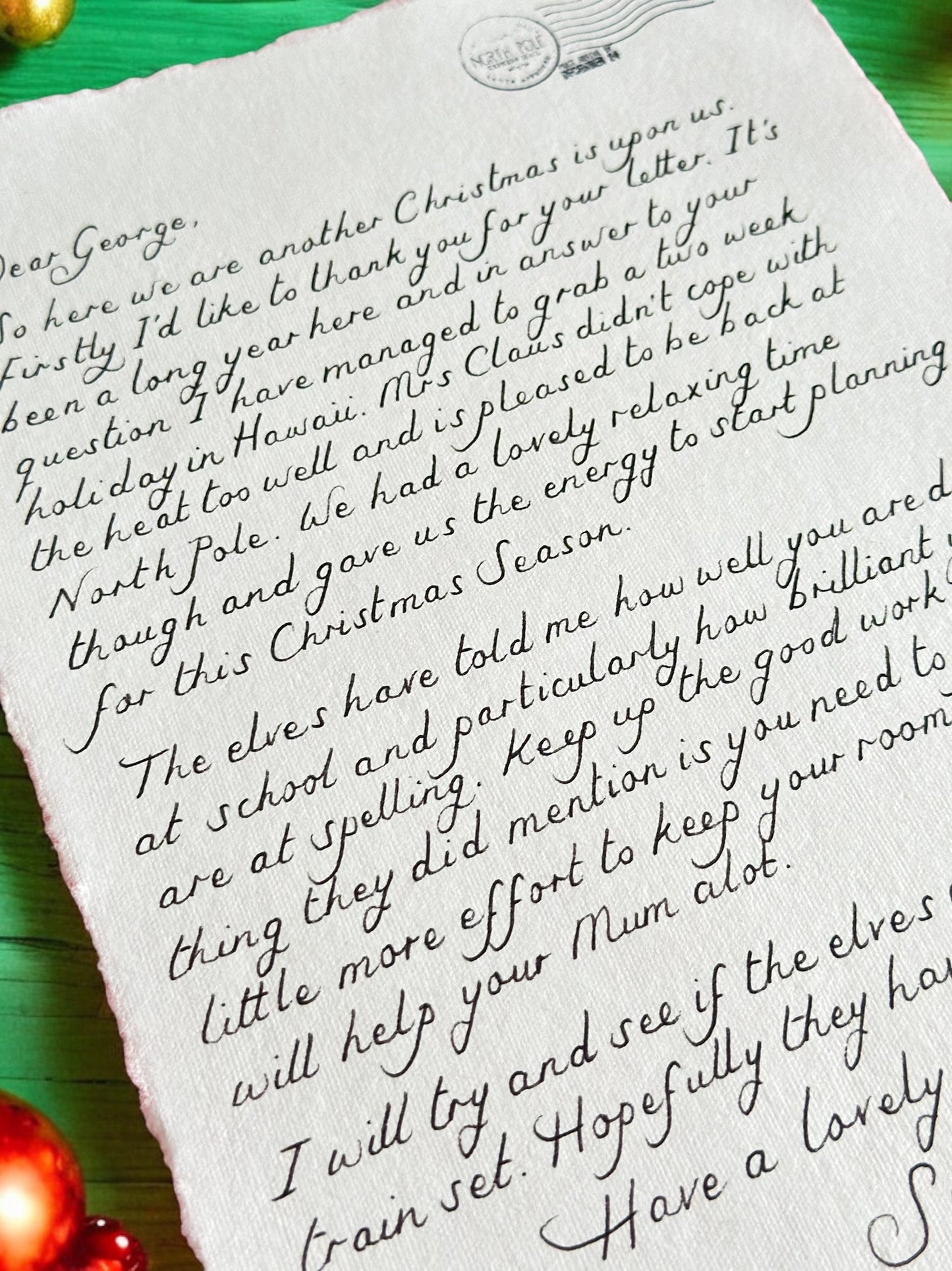Handwritten Scroll from Santa with Red Wax Seal and ribbon