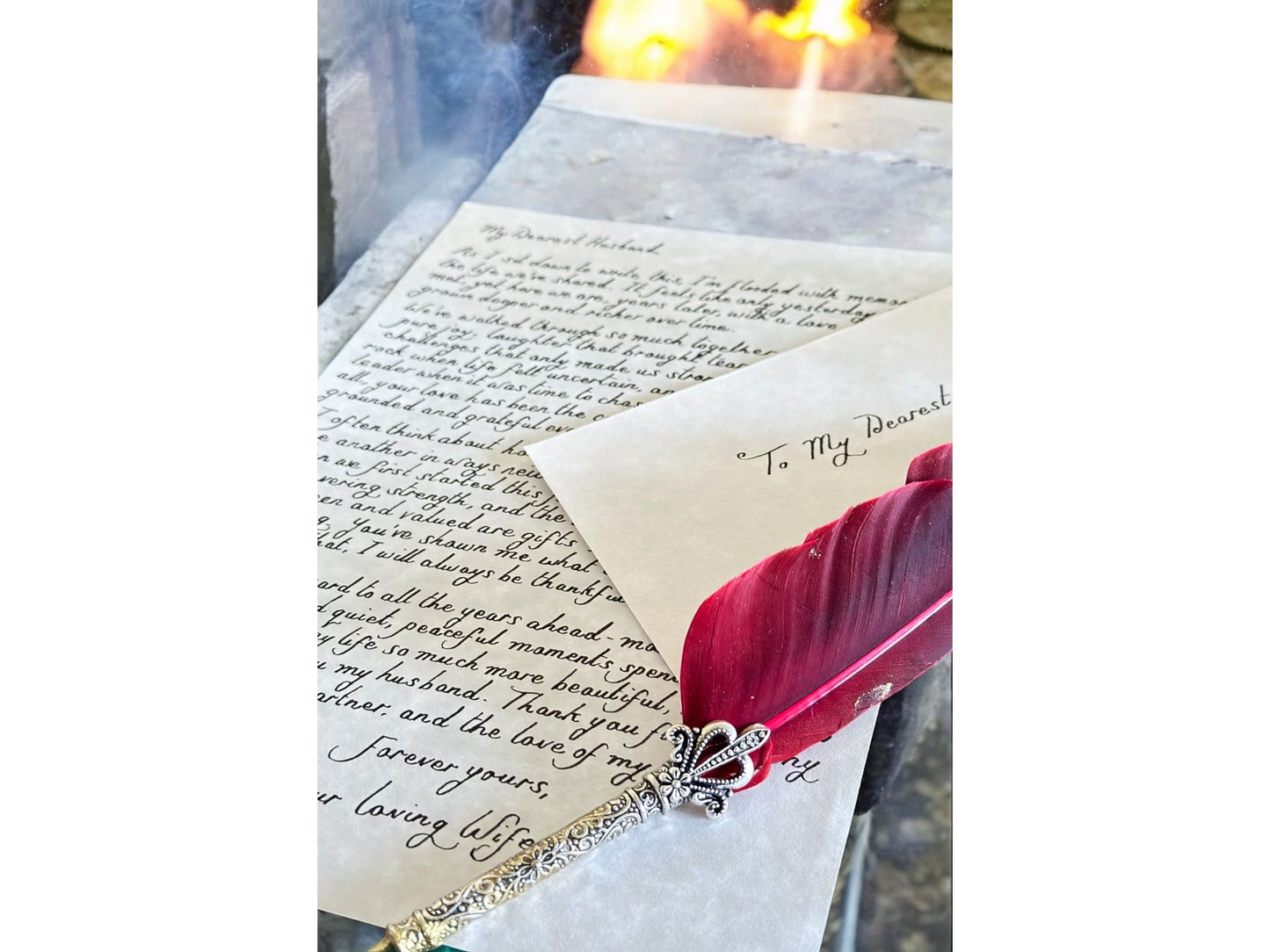 Handwritten Letter On Parchment Paper