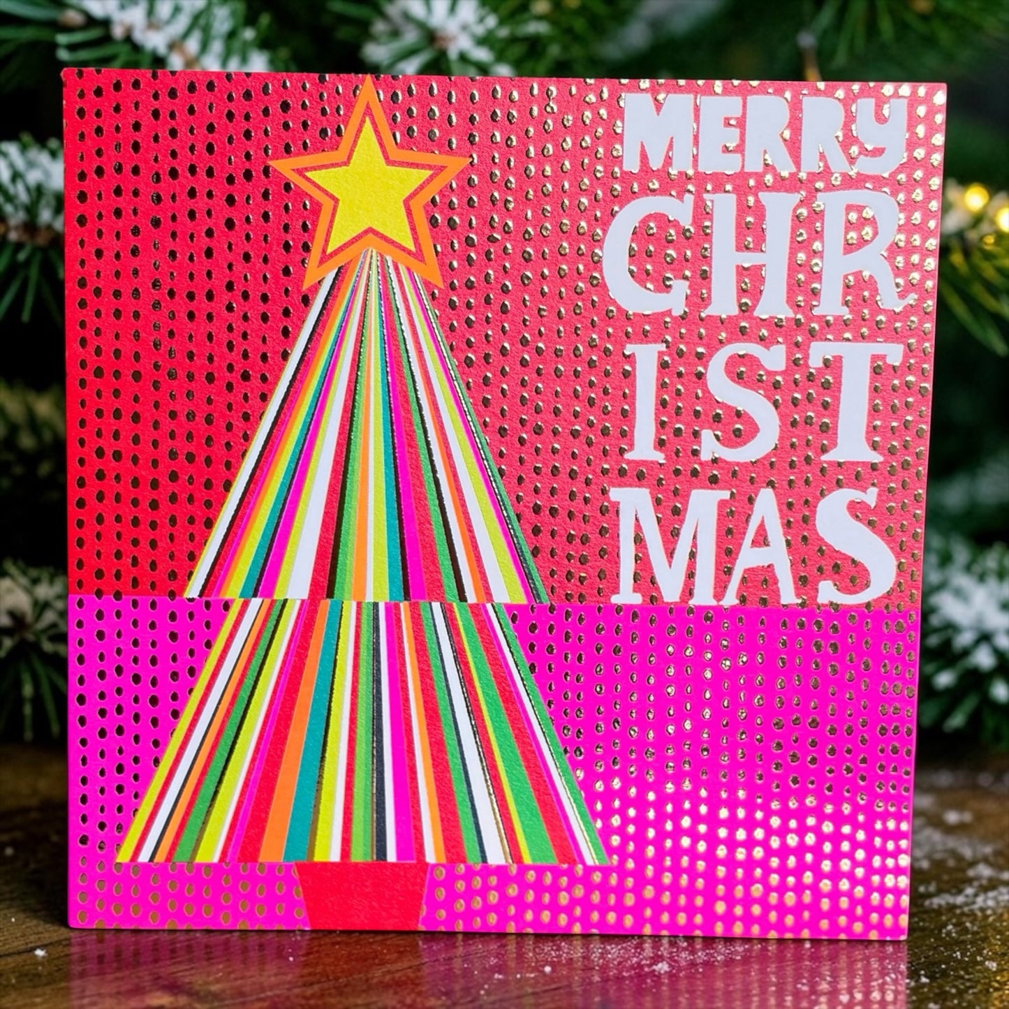 Bright Foiled Christmas Tree Card
