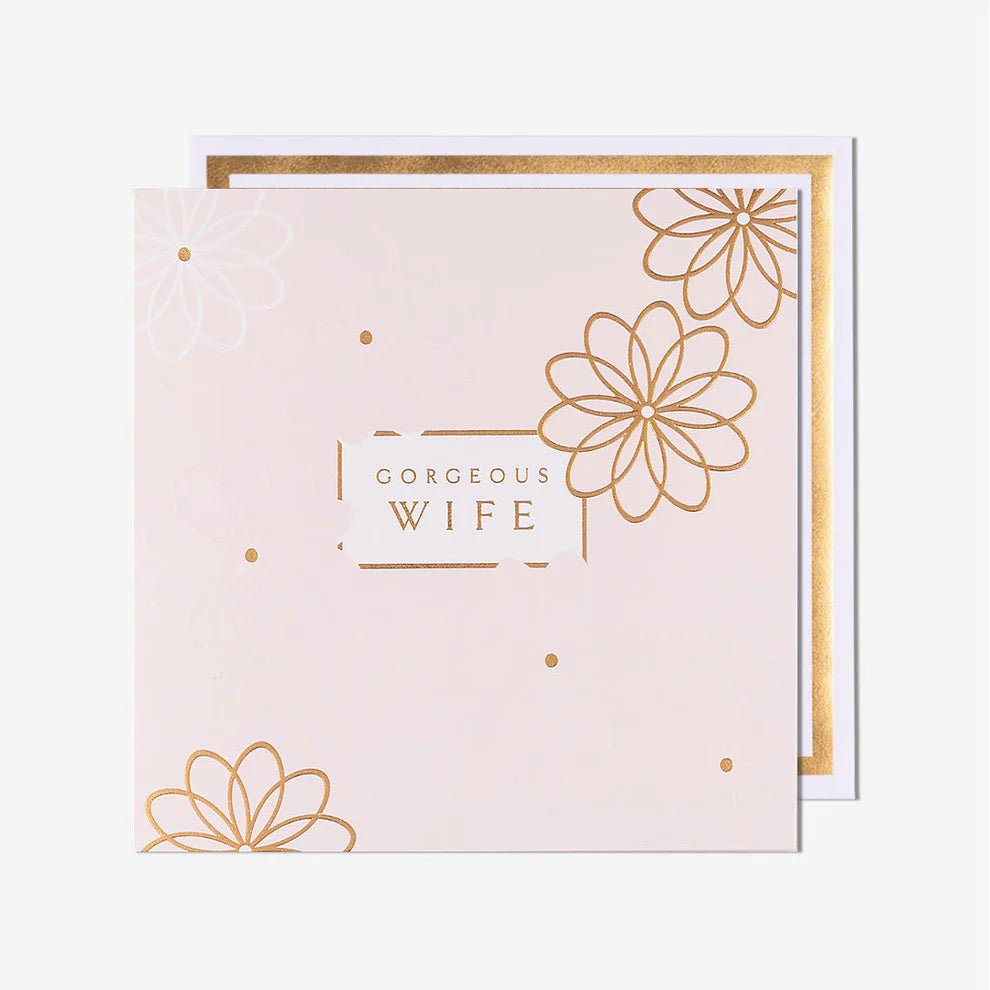 Floral Pattern Wife Birthday Card