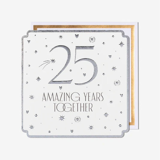 25 Amazing Years Together Silver Anniversary Card
