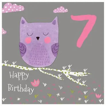 7th Birthday Owl Card image 0