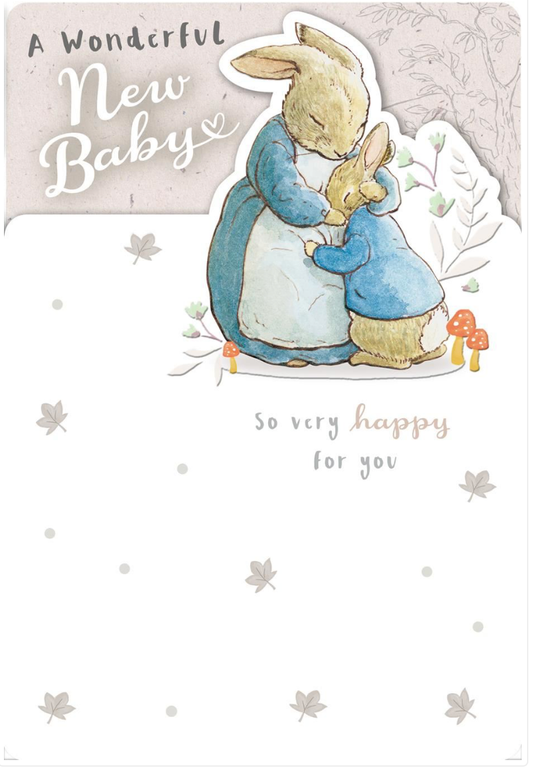 A Wonderful New Baby Beatrix Potter Card image 0