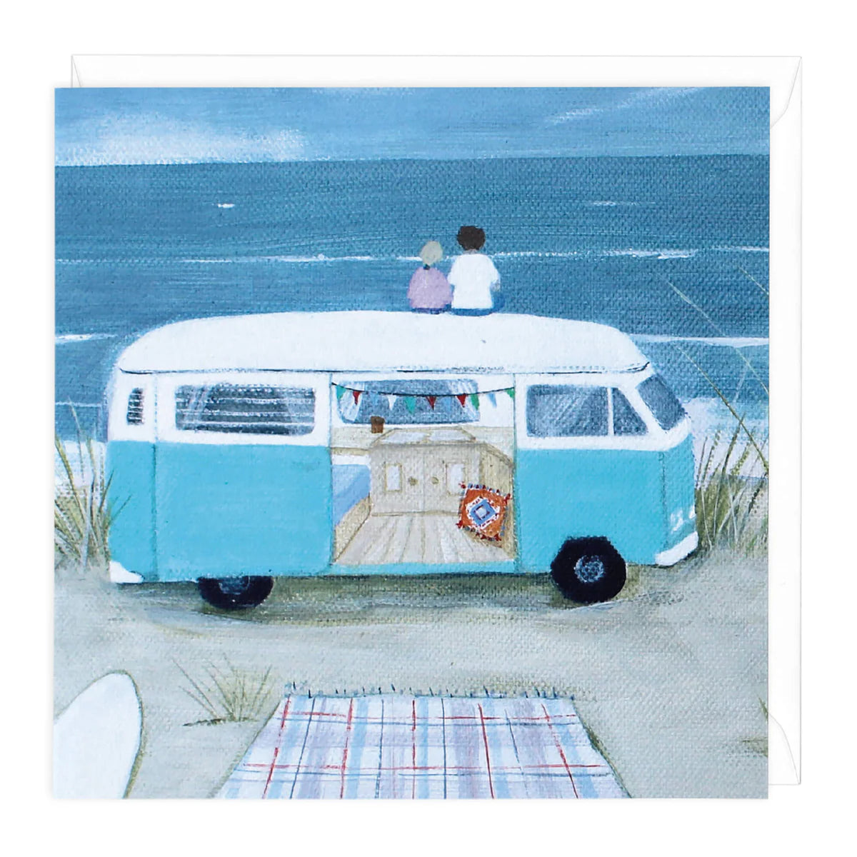 Blue Campervan Art Card image 0