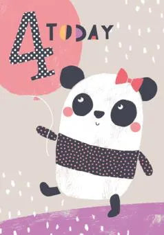 Panda 4 Today Birthday Card image 0