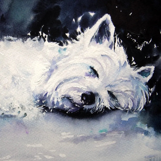 'Westie Asleep' Greeting Card image 0