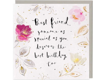 Best Friend Floral Birthday Card image 0