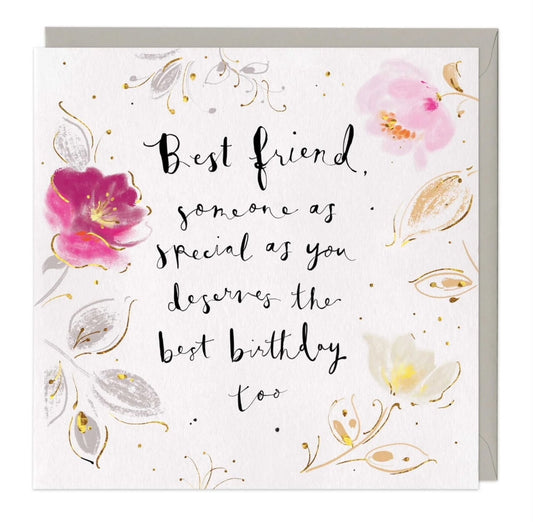 Best Friend Floral Birthday Card image 0