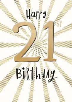 Happy 21st Birthday Gold Dots Greeting Card image 0