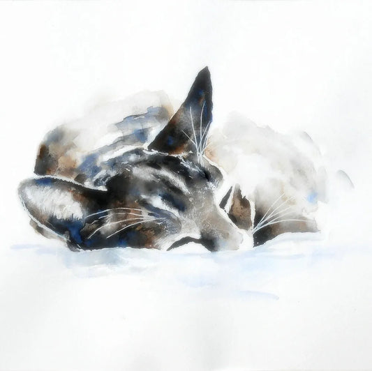 'Sleepy' Cat Greeting Card image 0