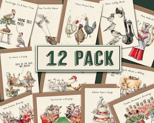 12 Days of Christmas Card Pack – 12 Designs