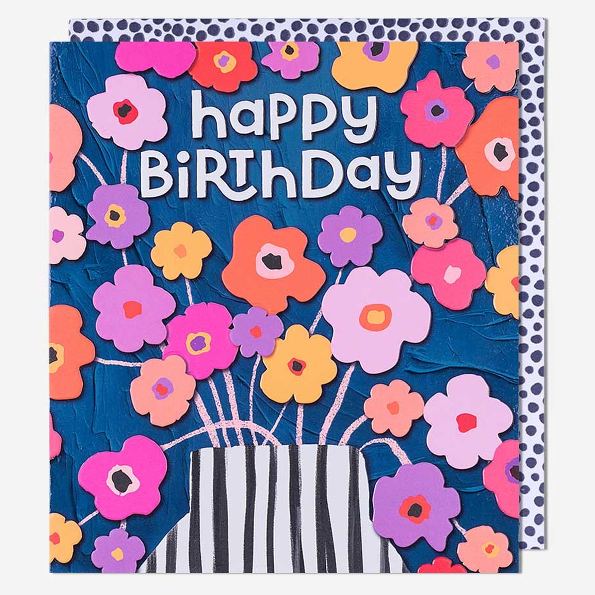 Floral Stripe Vase Birthday Card